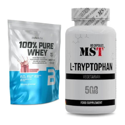 Basis-Set: BioTech 100% Pure Whey + MST Tryptophan 500mg – alle enthaltenen Artikel