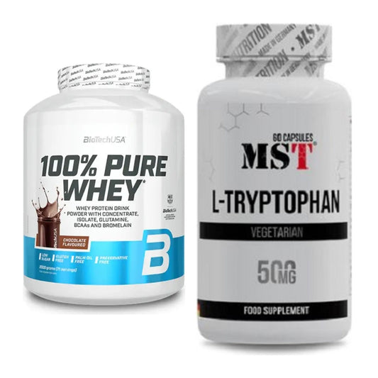 Basis-Set: BioTech 100% Pure Whey + MST Tryptophan 500mg – alle enthaltenen Artikel