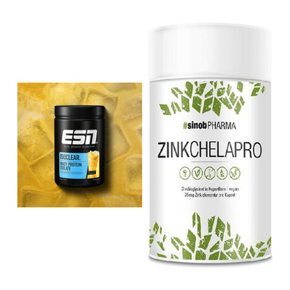 Basis-Set: ESN ISOCLEAR Whey Isolate + Sinob Zink Chelapro – alle enthaltenen Artikel