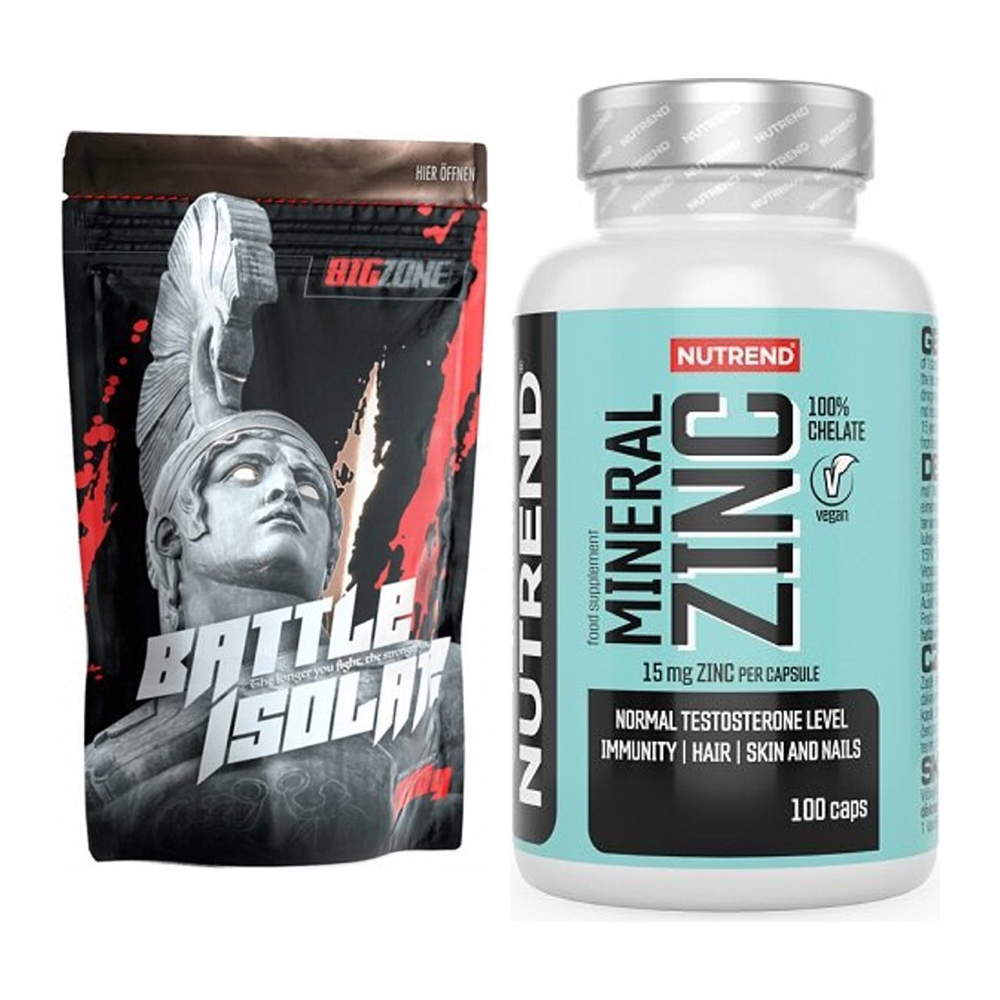 Basis-Set: Big Zone Battle Isolate + Nutrend Zinc Chelate 15mg – alle enthaltenen Artikel