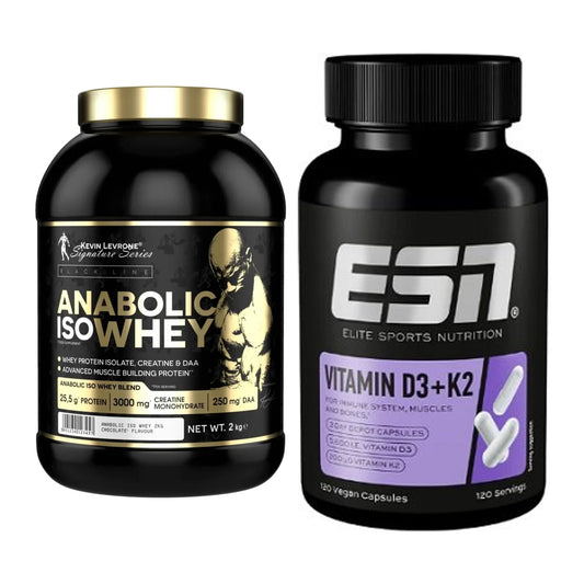 Basis-Set: Kevin Levrone Anabolic Iso Whey + ESN Vitamin D3 + K2 – alle enthaltenen Artikel
