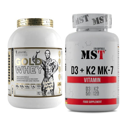 Basis-Set: Kevin Levrone Gold Whey + MST Vitamin D3 + K2 + MK-7 – alle enthaltenen Artikel