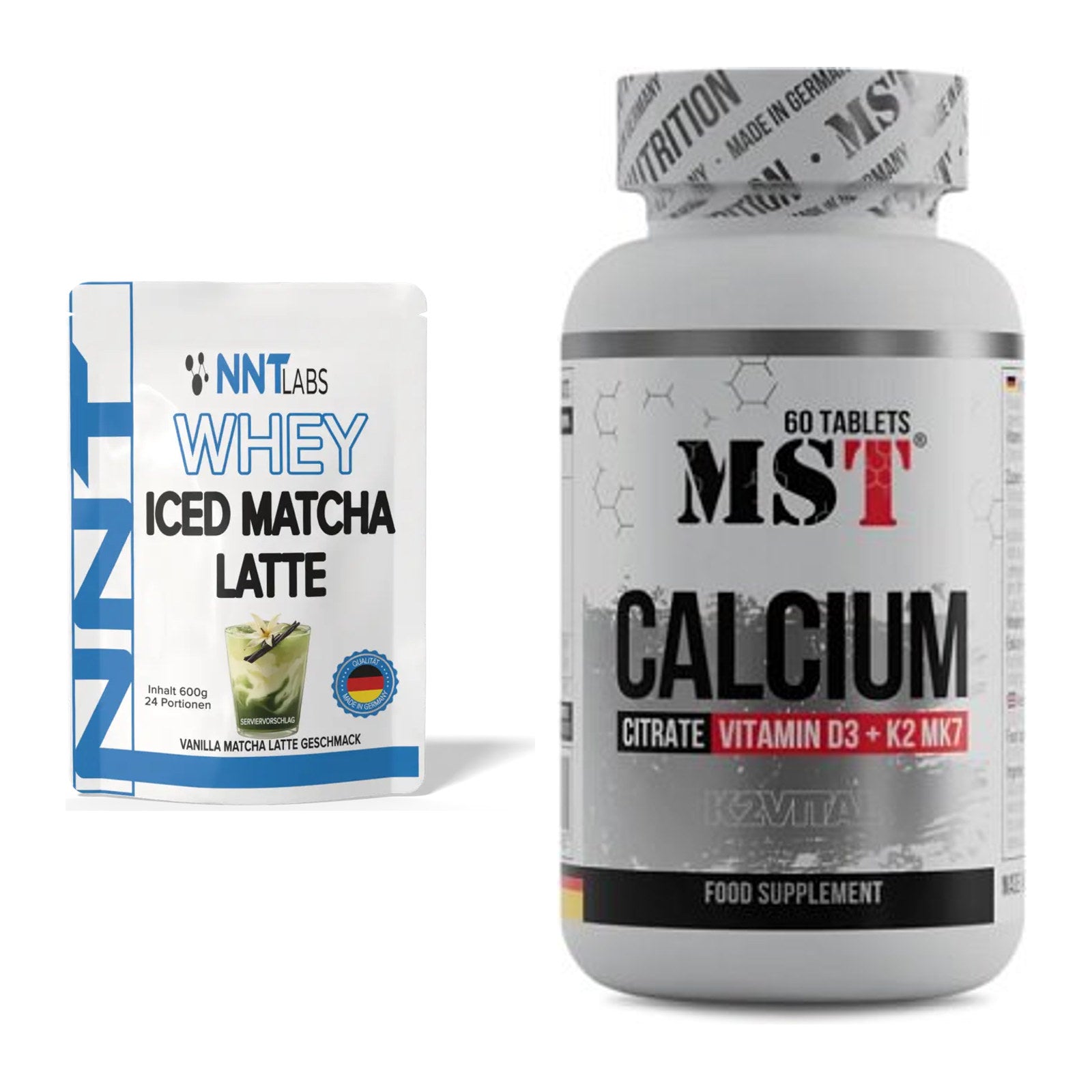 Basis-Set: NNT Whey ICED MATCHA LATTE + MST Calcium Citrate D3 – alle enthaltenen Artikel