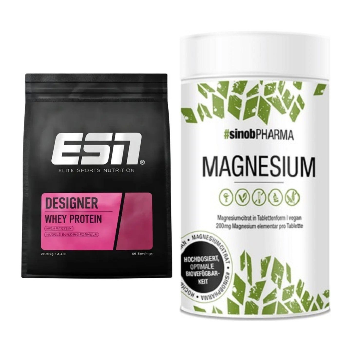 Basis-Set: ESN Designer Whey + Sinob Magnesium Citrat – alle enthaltenen Artikel