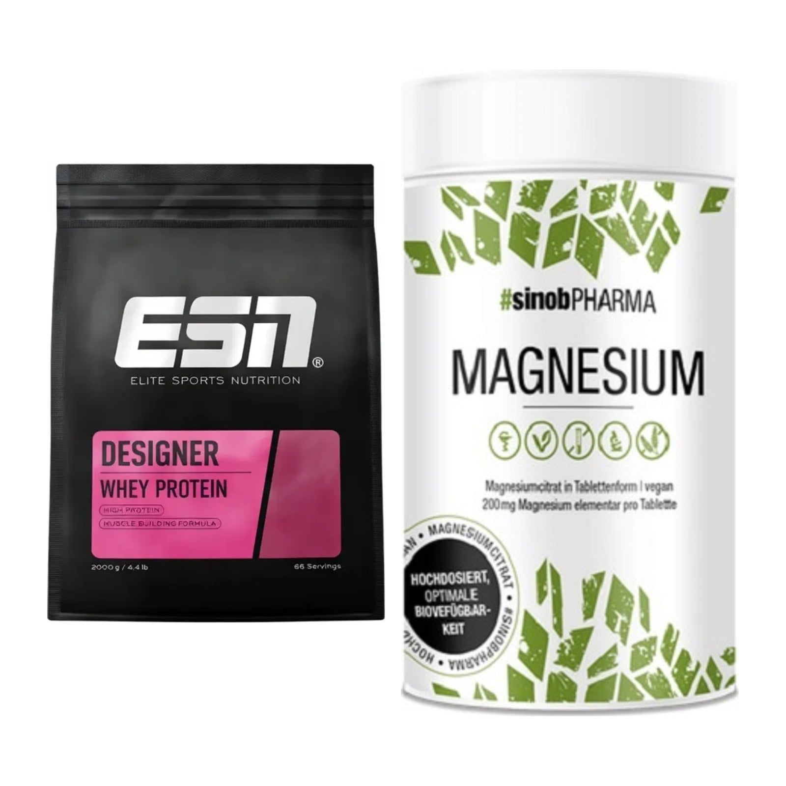 Basis-Set: ESN Designer Whey + Sinob Magnesium Citrat – alle enthaltenen Artikel