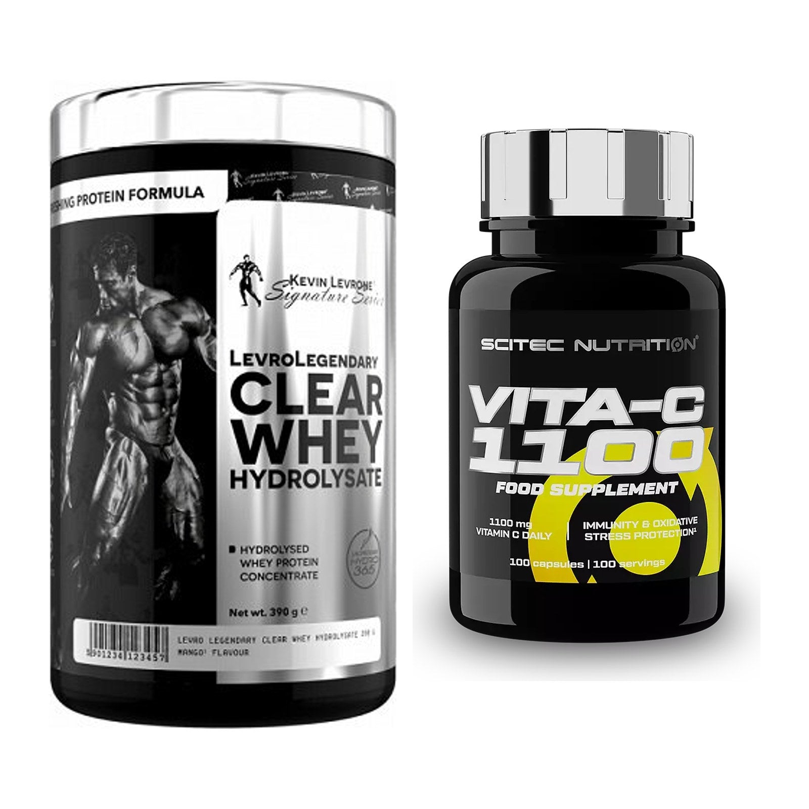 Basis-Set: Kevin Levrone Clear Whey + Scitec Vitamin C 1100 – alle enthaltenen Artikel