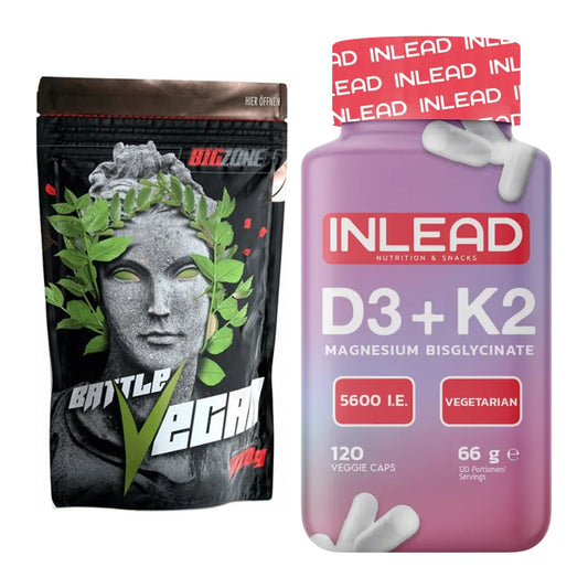 Basis-Set: Big Zone Battle Vegan + INLEAD Vitamin D3 + K2 + Magnesium – alle enthaltenen Artikel