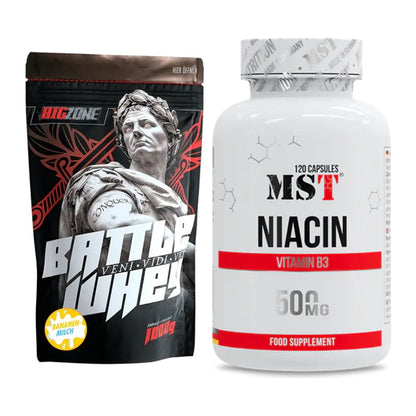 Basis-Set: Big Zone Battle Whey + MST Niacin – alle enthaltenen Artikel