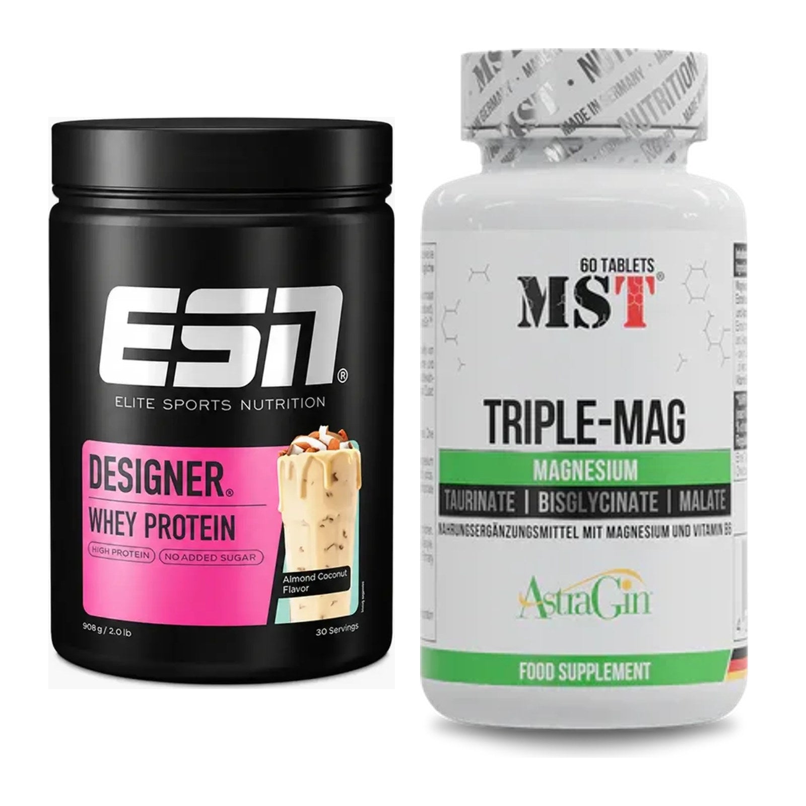 Basis-Set: ESN Designer Whey + MST Tripple Mag – alle enthaltenen Artikel