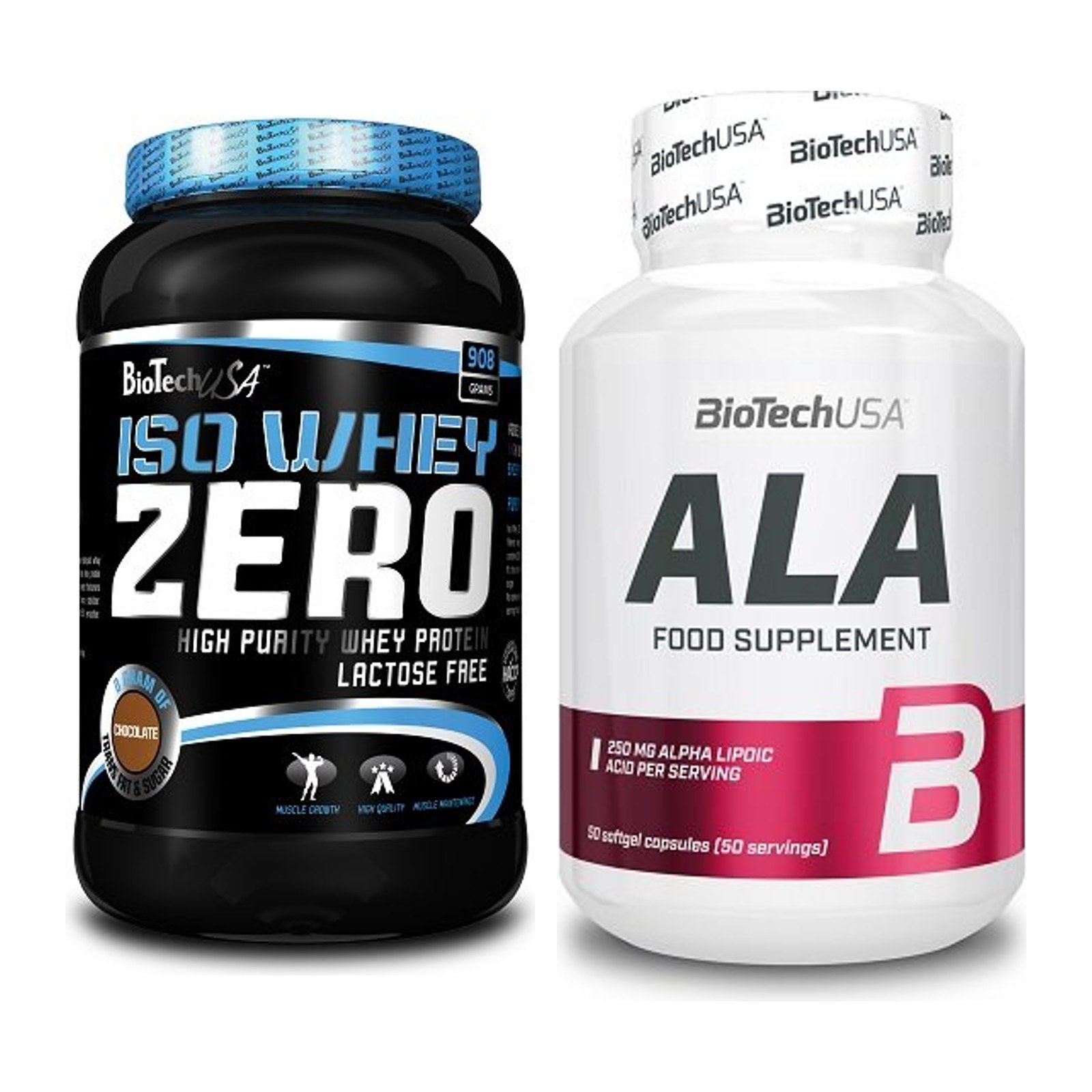 Basis-Set: BioTech Iso Whey Zero + BioTech ALA alpha lipoic acid – alle enthaltenen Artikel
