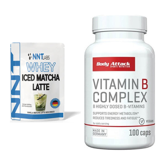 Basis-Set: NNT Whey ICED MATCHA LATTE + Body Attack Vitamin B-Complex – alle enthaltenen Artikel