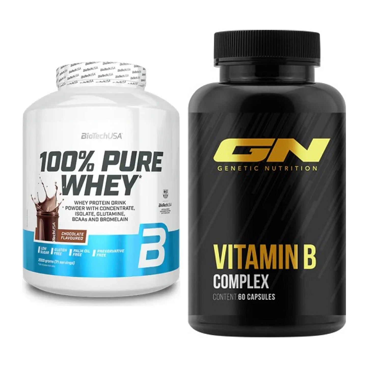 Basis-Set: BioTech 100% Pure Whey + GN Vitamin B-Complex – alle enthaltenen Artikel