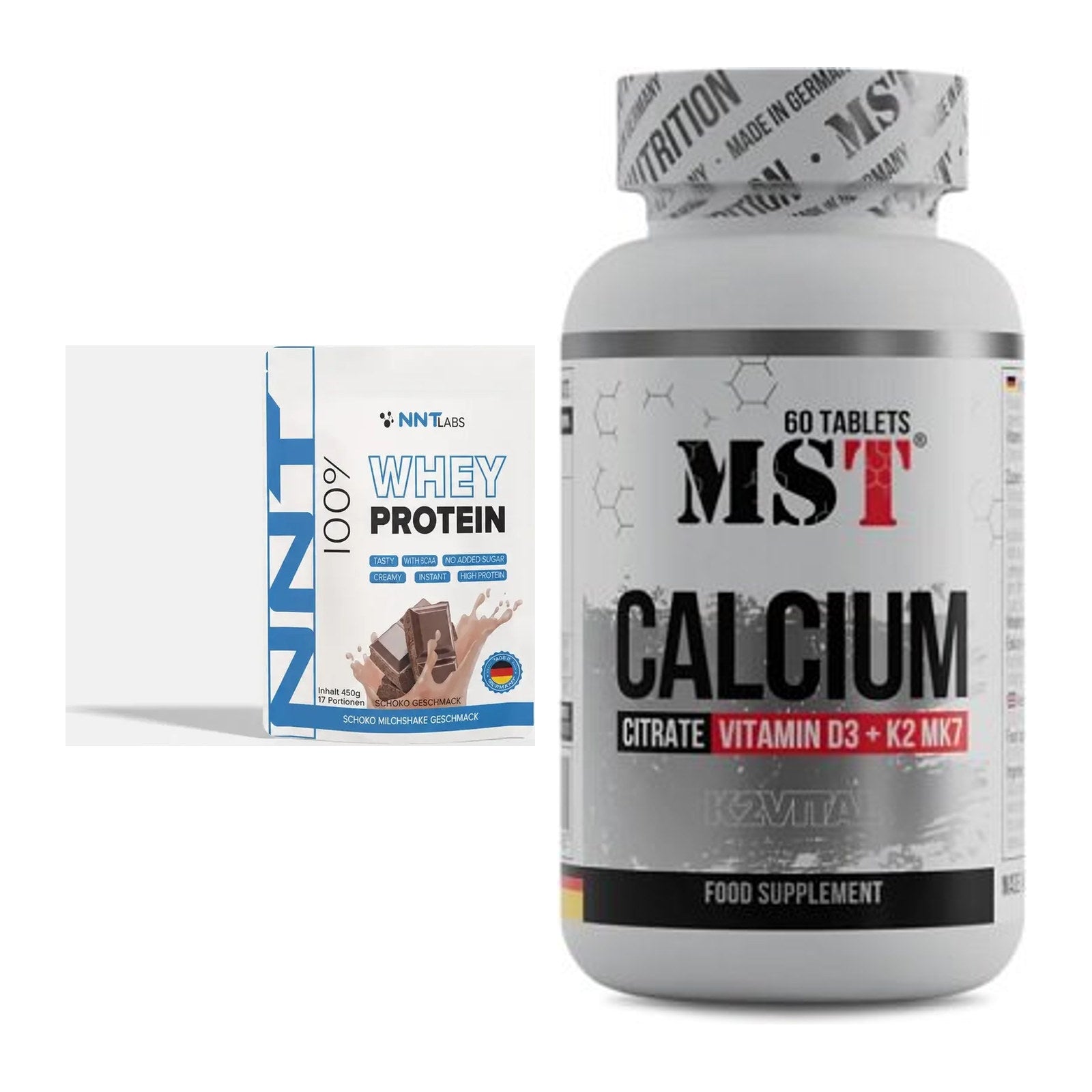 Basis-Set: NNT Whey + MST Calcium Citrate D3 + K2Vital – alle enthaltenen Artikel