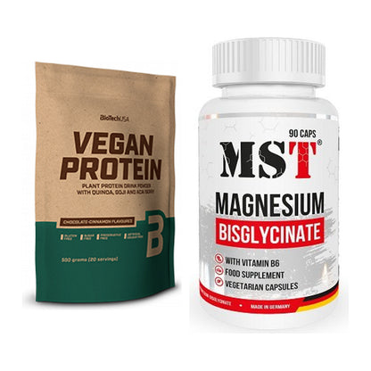Basis-Set: BioTech Vegan Protein + MST Magnesium Bisglycinat – alle enthaltenen Artikel
