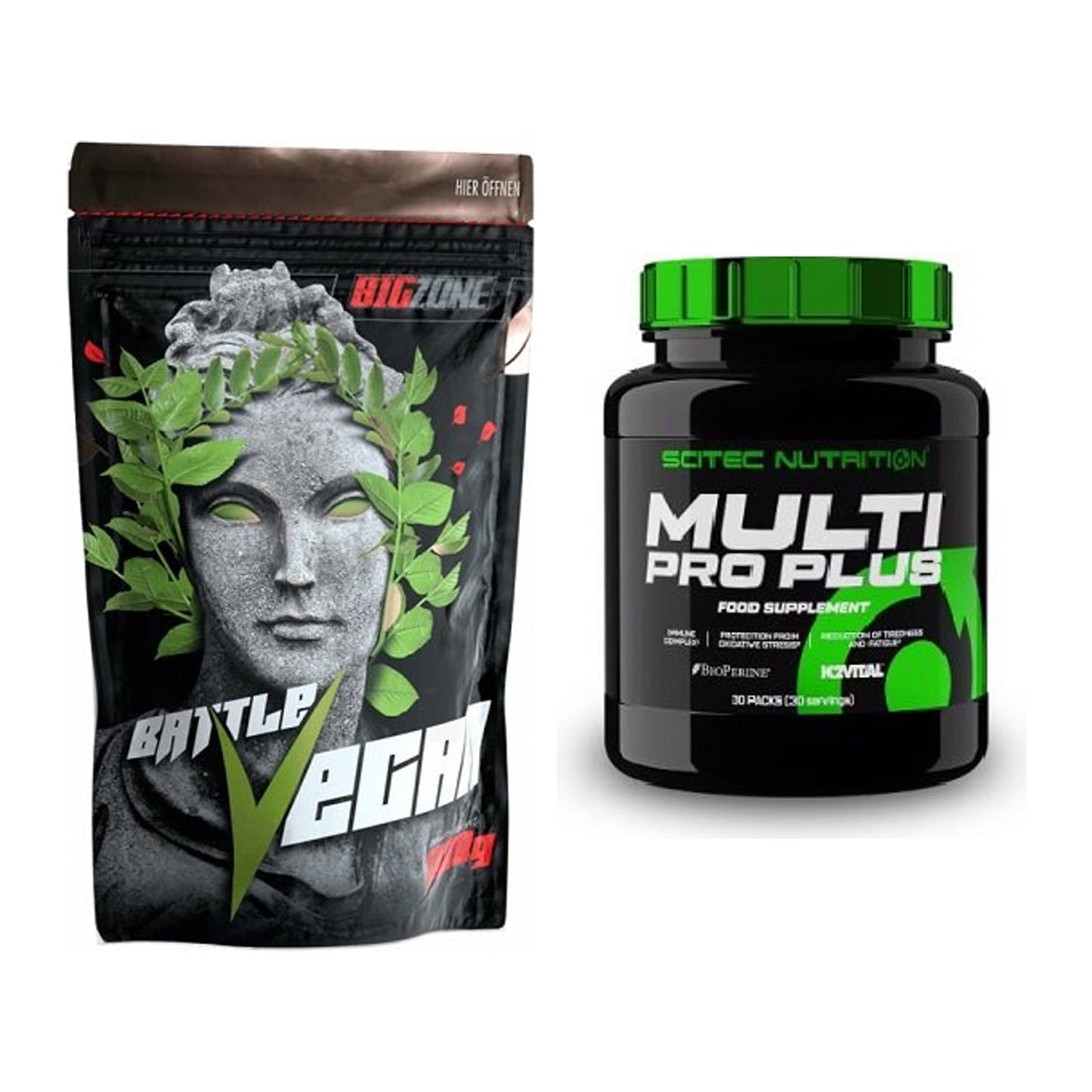 Basis-Set: Big Zone Battle Vegan + Scitec Multi Pro Plus 30 Packs – alle enthaltenen Artikel