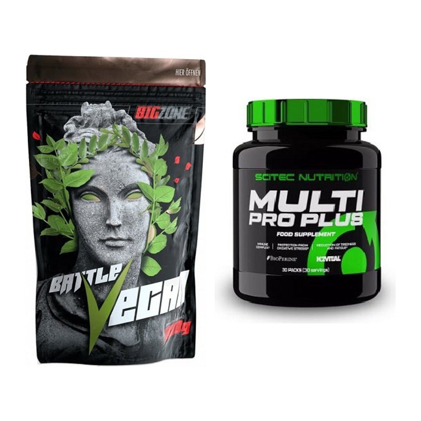 Basis-Set: Big Zone Battle Vegan + Scitec Multi Pro Plus 30 Packs – alle enthaltenen Artikel