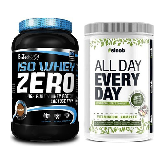 Basis-Set: BioTech Iso Whey Zero + Sinob All Day Every Day 30 Serv. – alle enthaltenen Artikel
