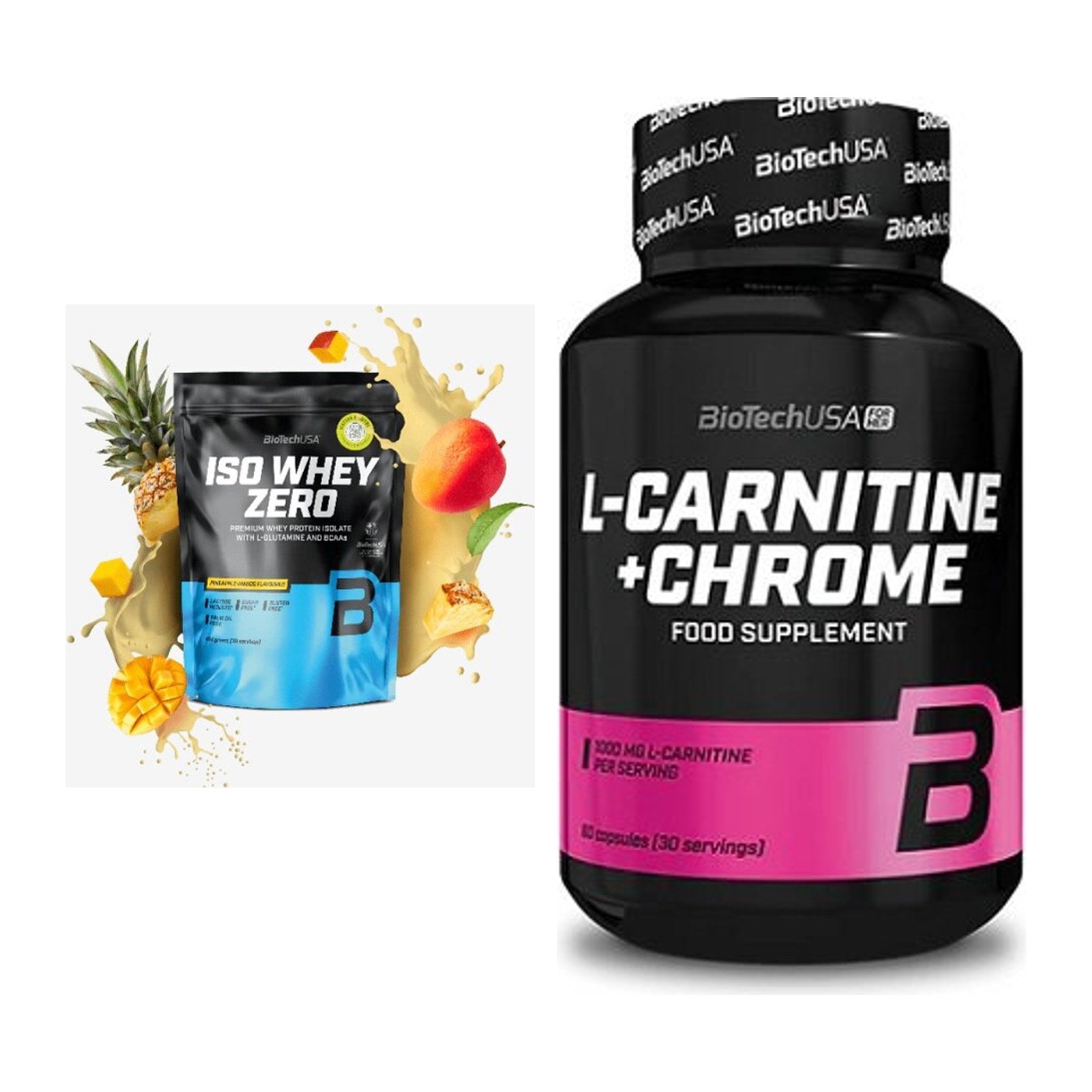 Basis-Set: BioTech Iso Whey Zero + BioTech L-Carnitine + Chrome – alle enthaltenen Artikel