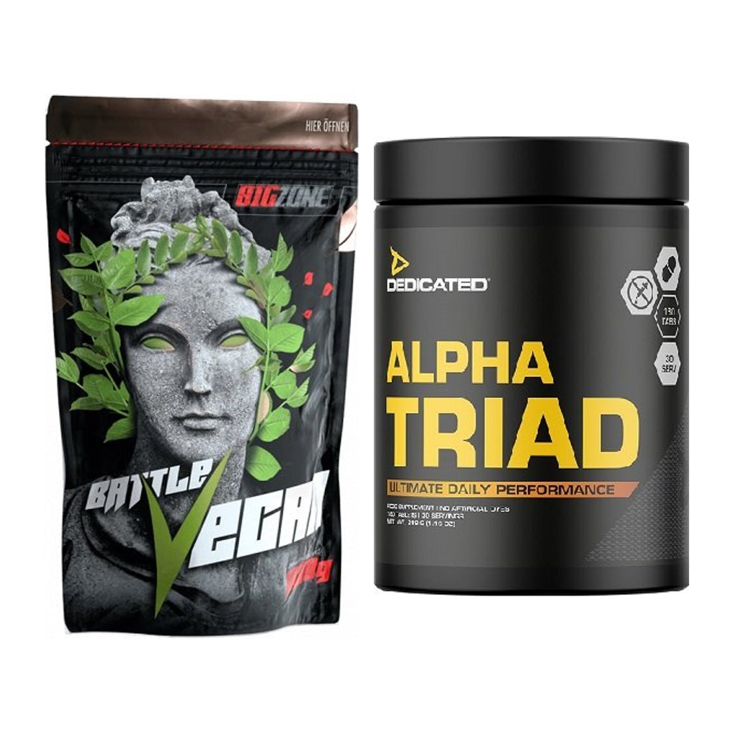 Basis-Set: Big Zone Battle Vegan + Dedicated Alpha Triad 180 Tabl. – alle enthaltenen Artikel