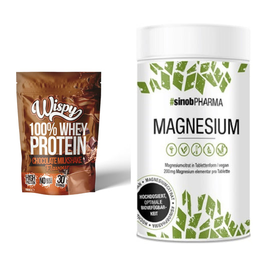 Basis-Set: Wispy Whey 100% + Sinob Magnesium Citrat – alle enthaltenen Artikel