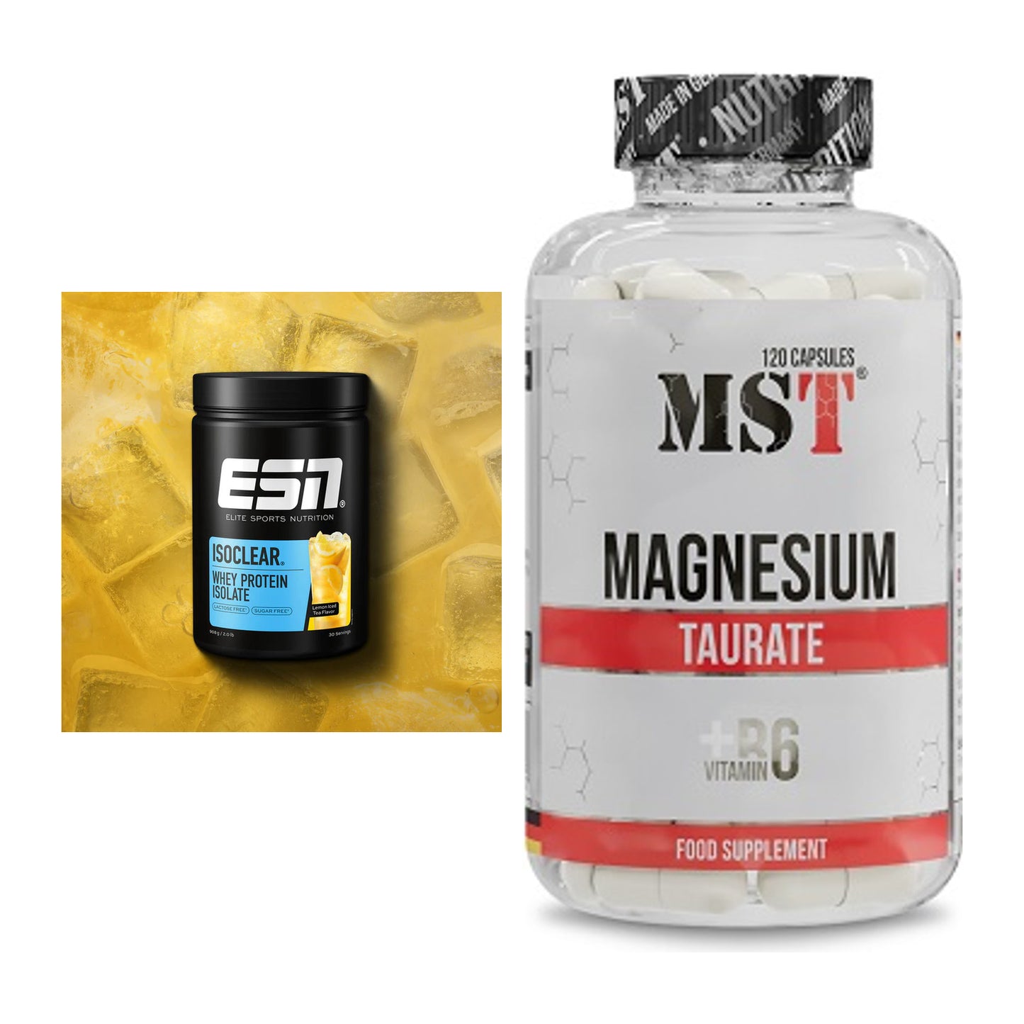 Basis-Set: ESN ISOCLEAR Whey Isolate + MST Magnesium Taurat – alle enthaltenen Artikel