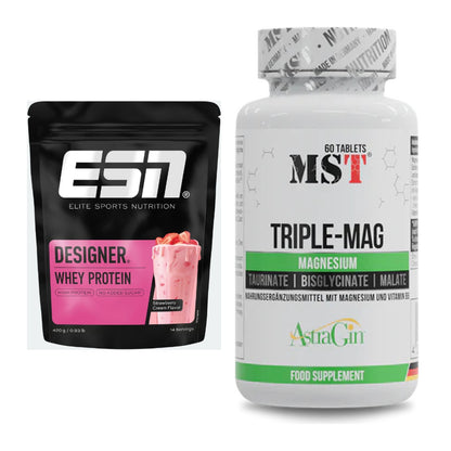 Basis-Set: ESN Designer Whey + MST Tripple Mag – alle enthaltenen Artikel