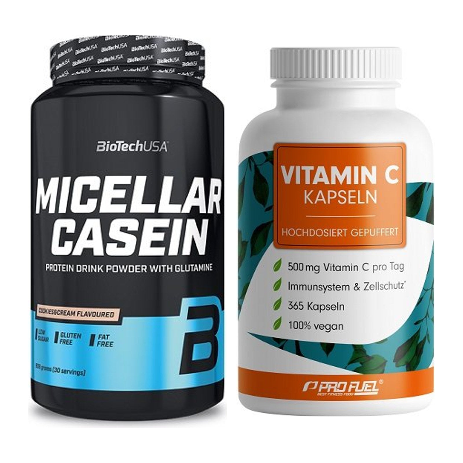 Basis-Set: BioTech Micellar Casein + ProFuel Vitamin C gepuffert – alle enthaltenen Artikel