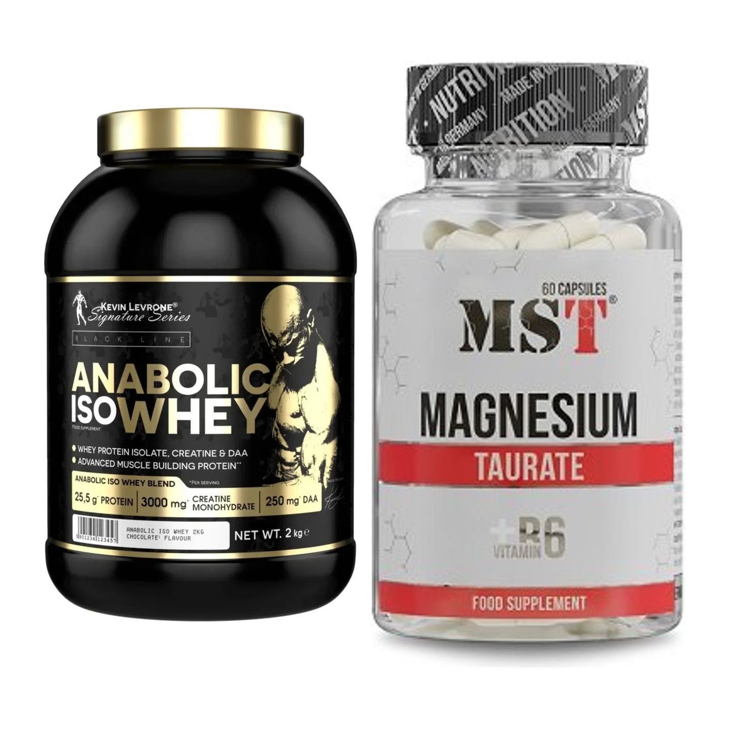 Basis-Set: Kevin Levrone Anabolic Iso Whey + MST Magnesium Taurat – alle enthaltenen Artikel