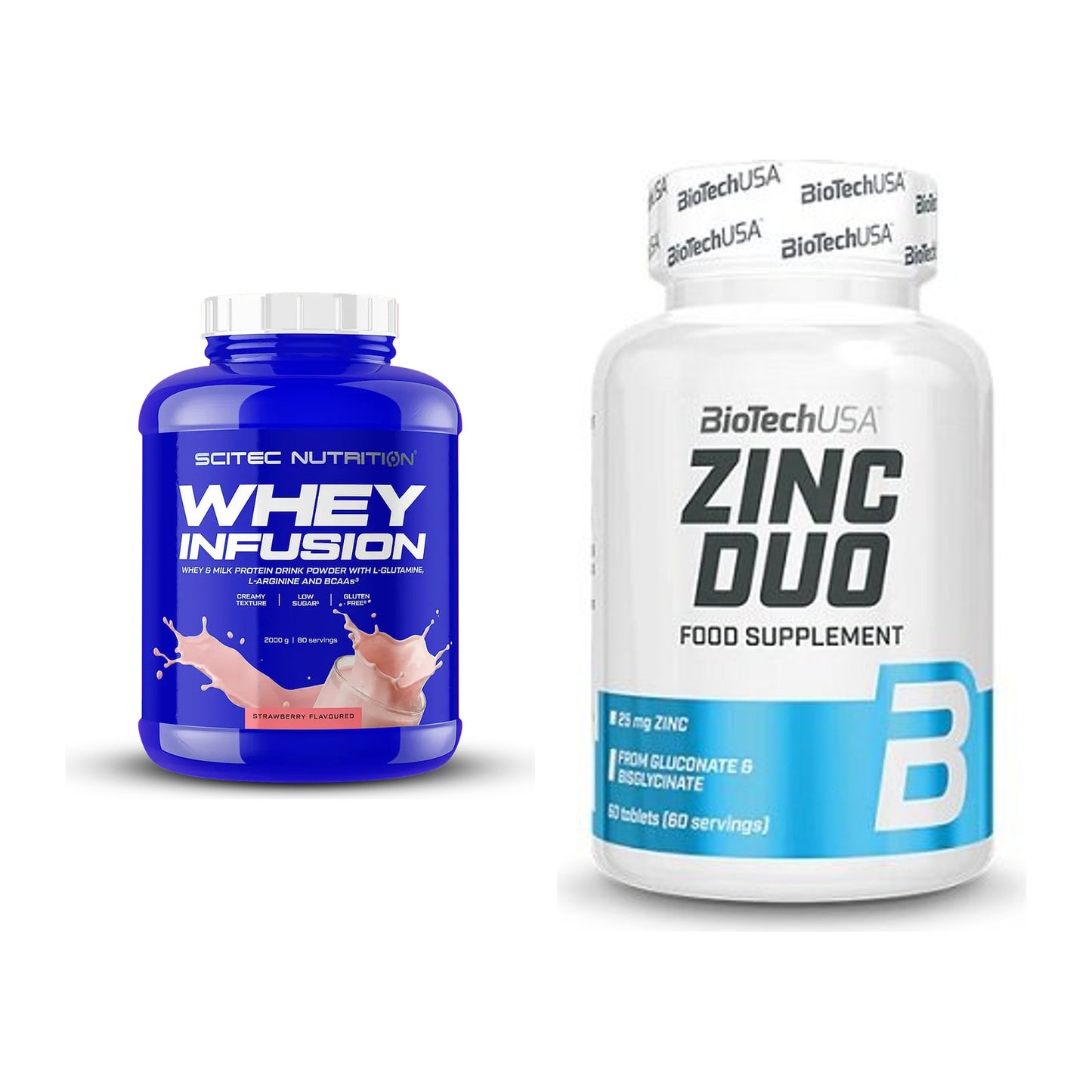 Basis-Set: Scitec Whey Infusion + BioTech Zinc Duo – alle enthaltenen Artikel