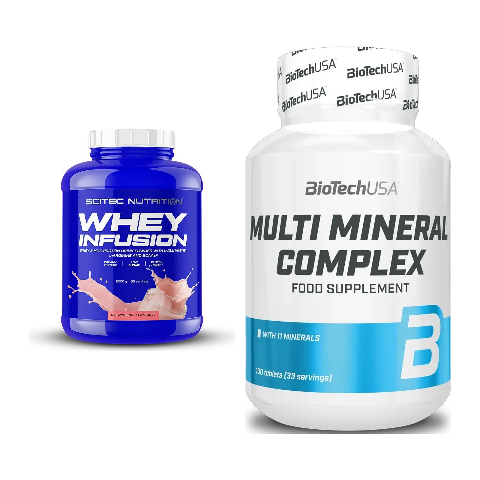 Basis-Set: Scitec Whey Infusion + BioTech Multi Mineral Complex 100 – alle enthaltenen Artikel