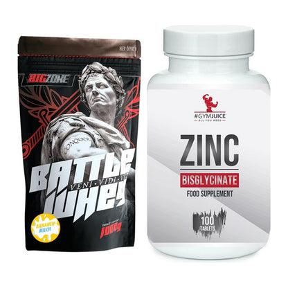 Basis-Set: Big Zone Battle Whey + #GYMJUICE ZINC Bisglycinate – alle enthaltenen Artikel