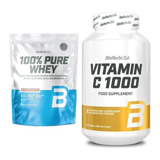 Basis-Set: BioTech 100% Pure Whey + BioTech Vitamin C 1000 250 Tabl. – alle enthaltenen Artikel