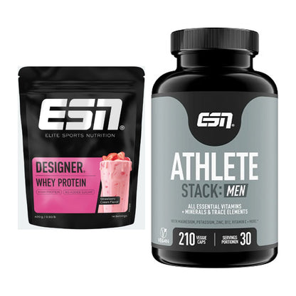 Basis-Set: ESN Designer Whey + ESN Athlete Stack:MEN – alle enthaltenen Artikel