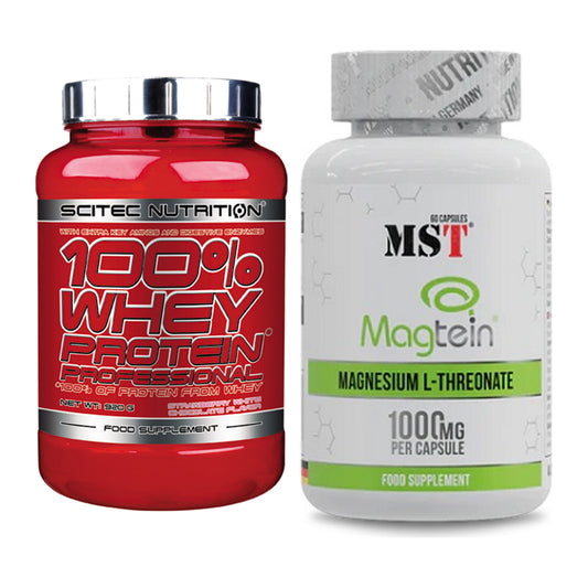 Basis-Set: Scitec 100% Whey + MST Magnesium L-Threonate – alle enthaltenen Artikel