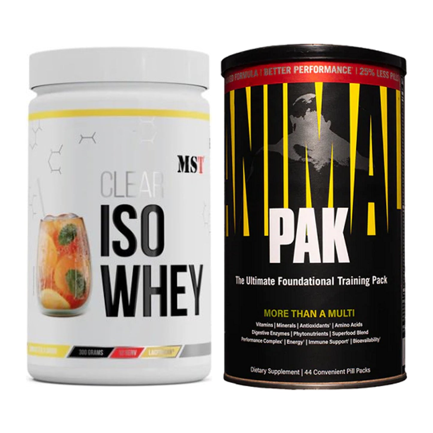 Basis-Set: MST Iso Clear + Universal Animal Pak 44 Serv. – alle enthaltenen Artikel