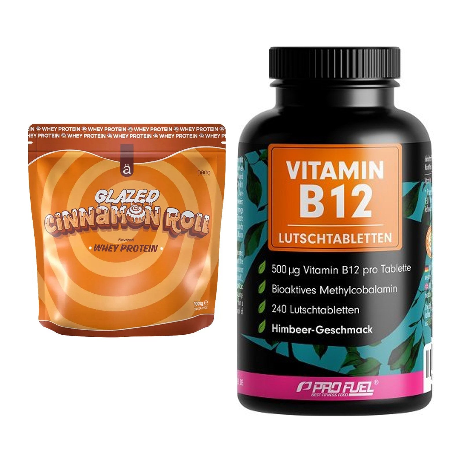 Basis-Set: Nanosupps Whey Protein + ProFuel Vitamin B12 240 – alle enthaltenen Artikel
