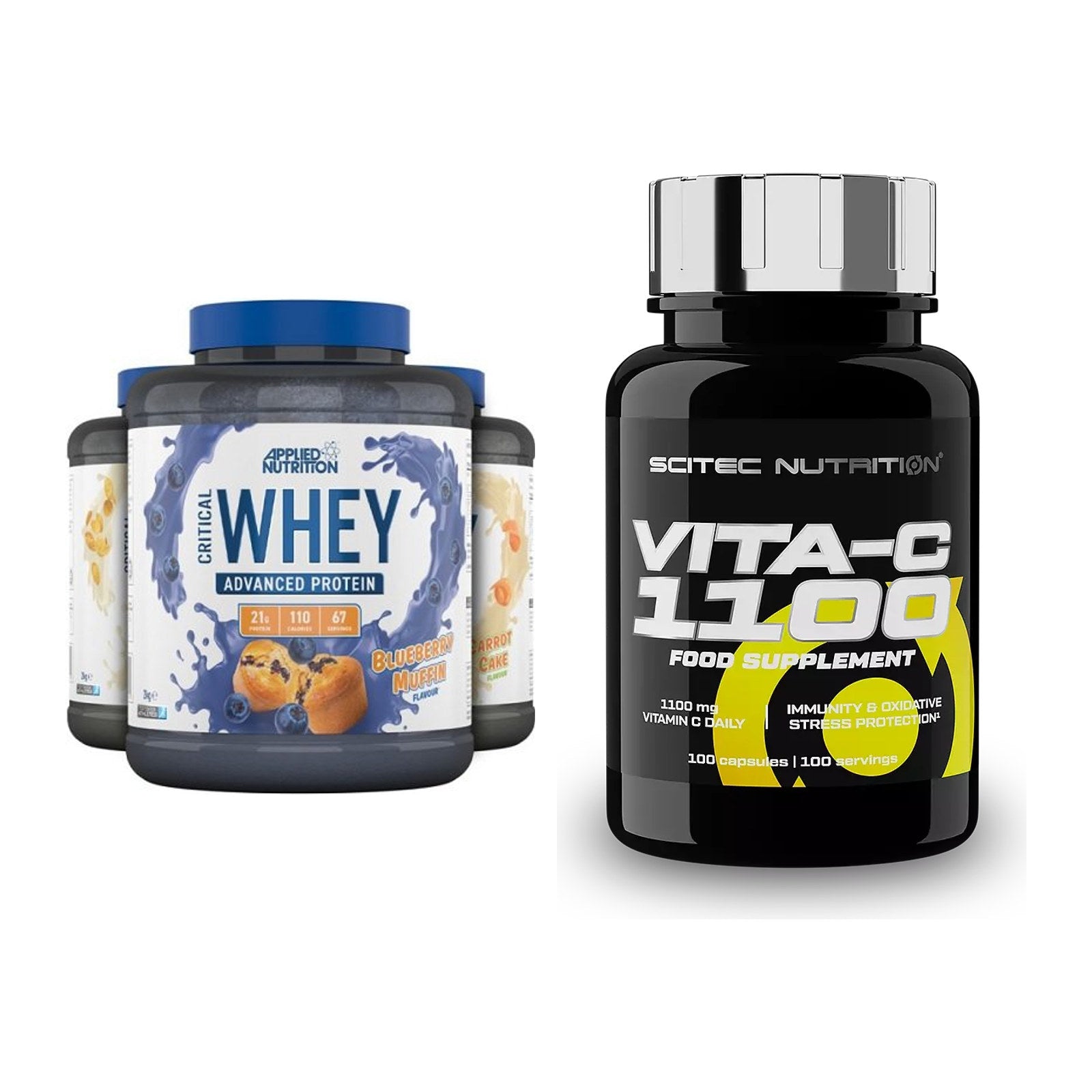 Basis-Set: Applied Nutrition Critical Whey + Scitec Vitamin C 1100 – alle enthaltenen Artikel