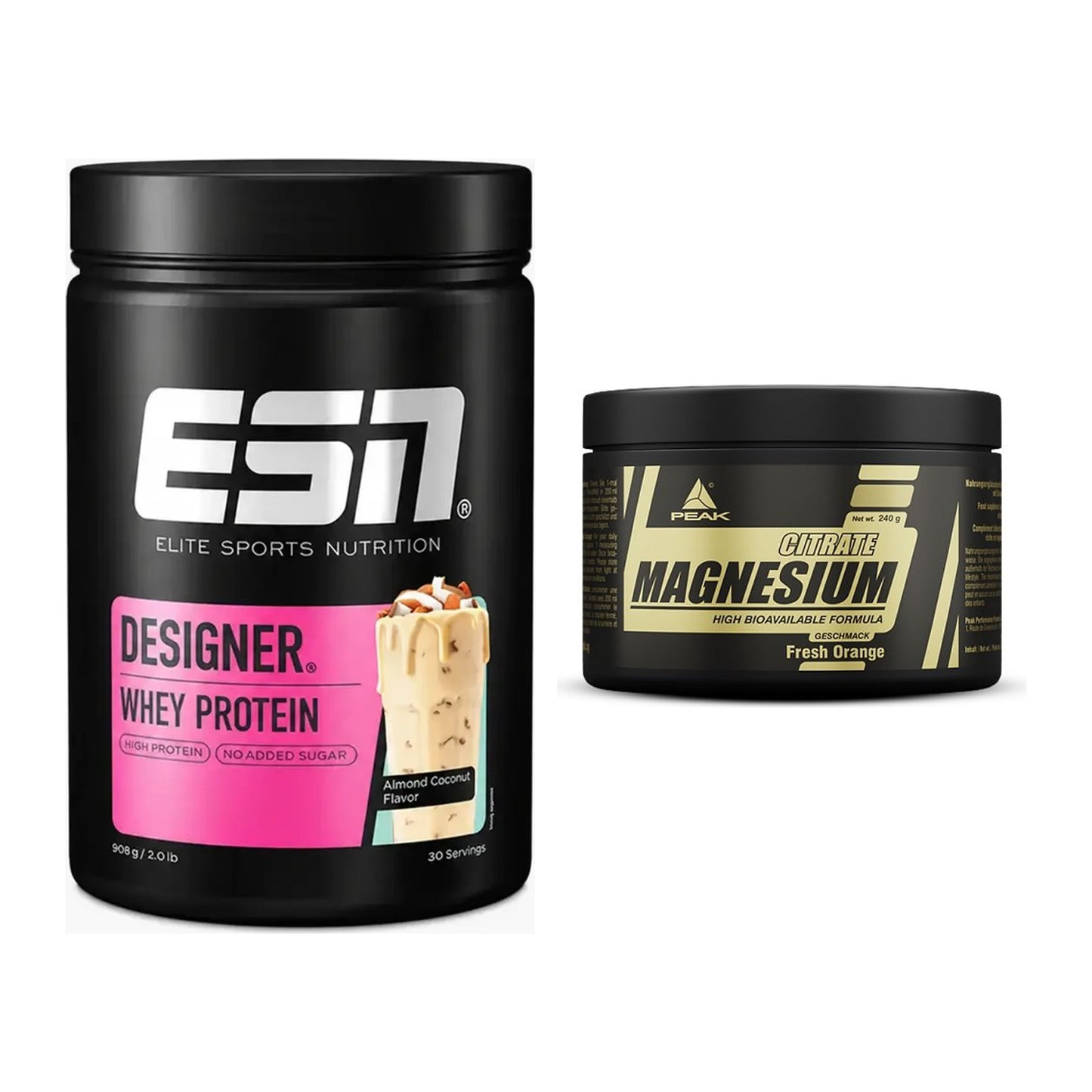 Basis-Set: ESN Designer Whey + Peak Magnesium Citrat – alle enthaltenen Artikel