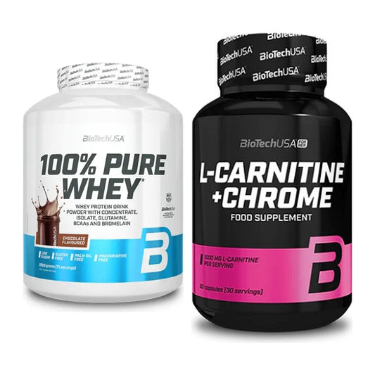 Basis-Set: BioTech 100% Pure Whey + BioTech L-Carnitine + Chrome – alle enthaltenen Artikel