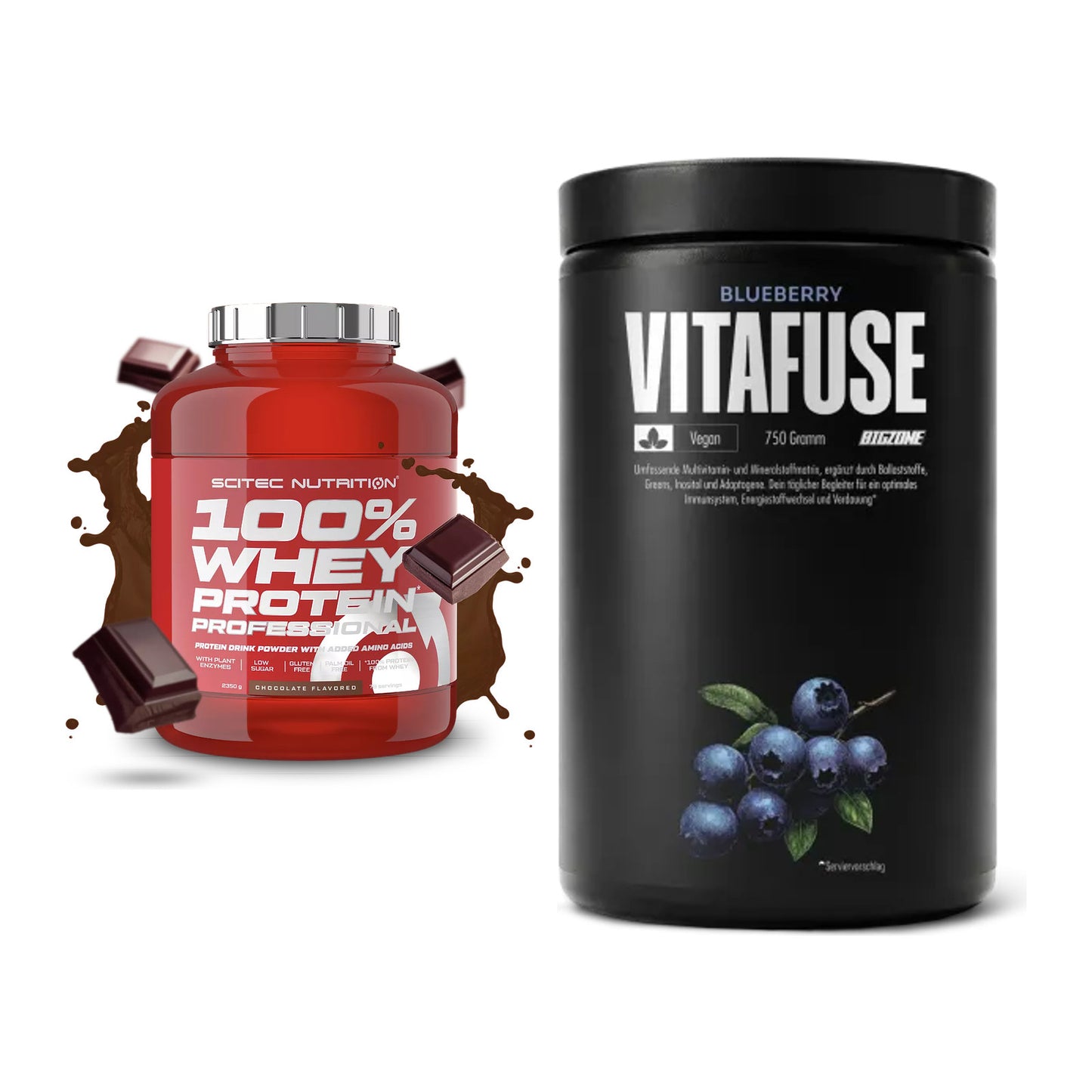 Basis-Set: Scitec 100% Whey Professional + Big Zone Vitafuse – alle enthaltenen Artikel