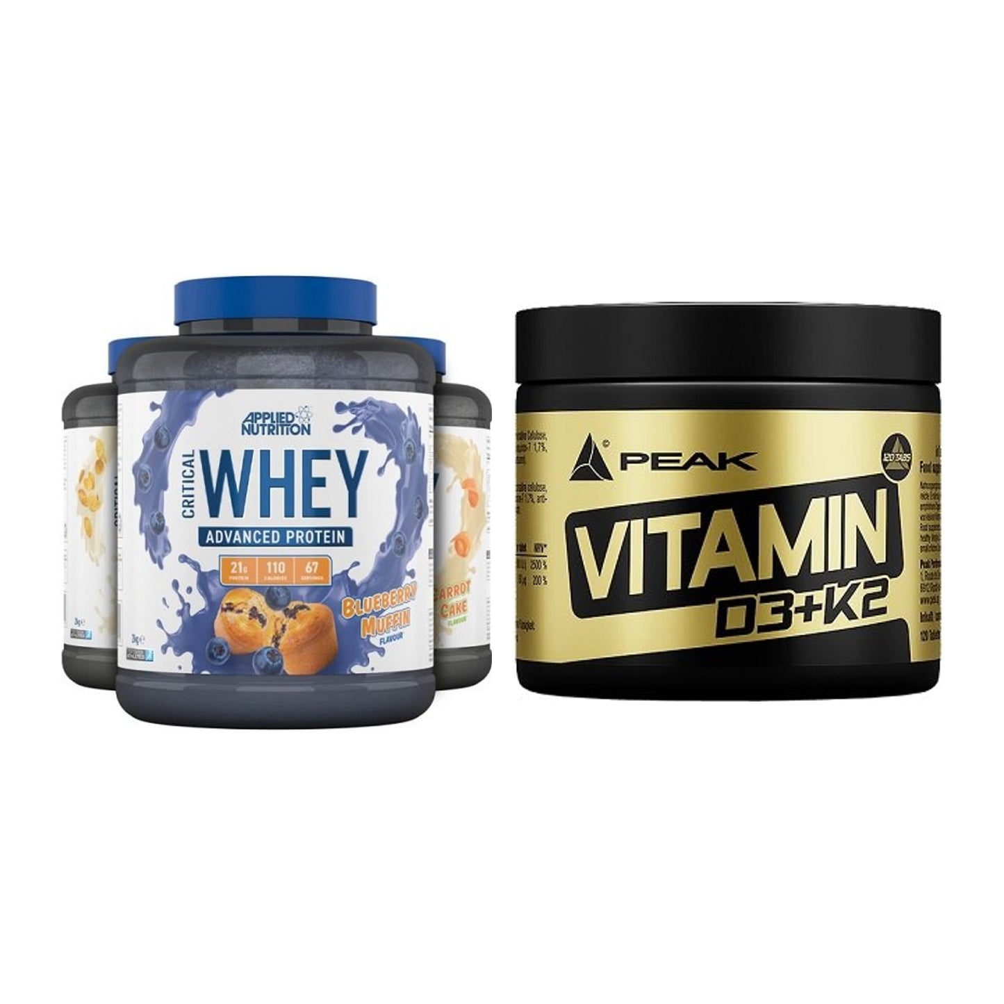 Basis-Set: Applied Nutrition Critical + Peak Vitamin D3+K2 120 Tabl. – alle enthaltenen Artikel