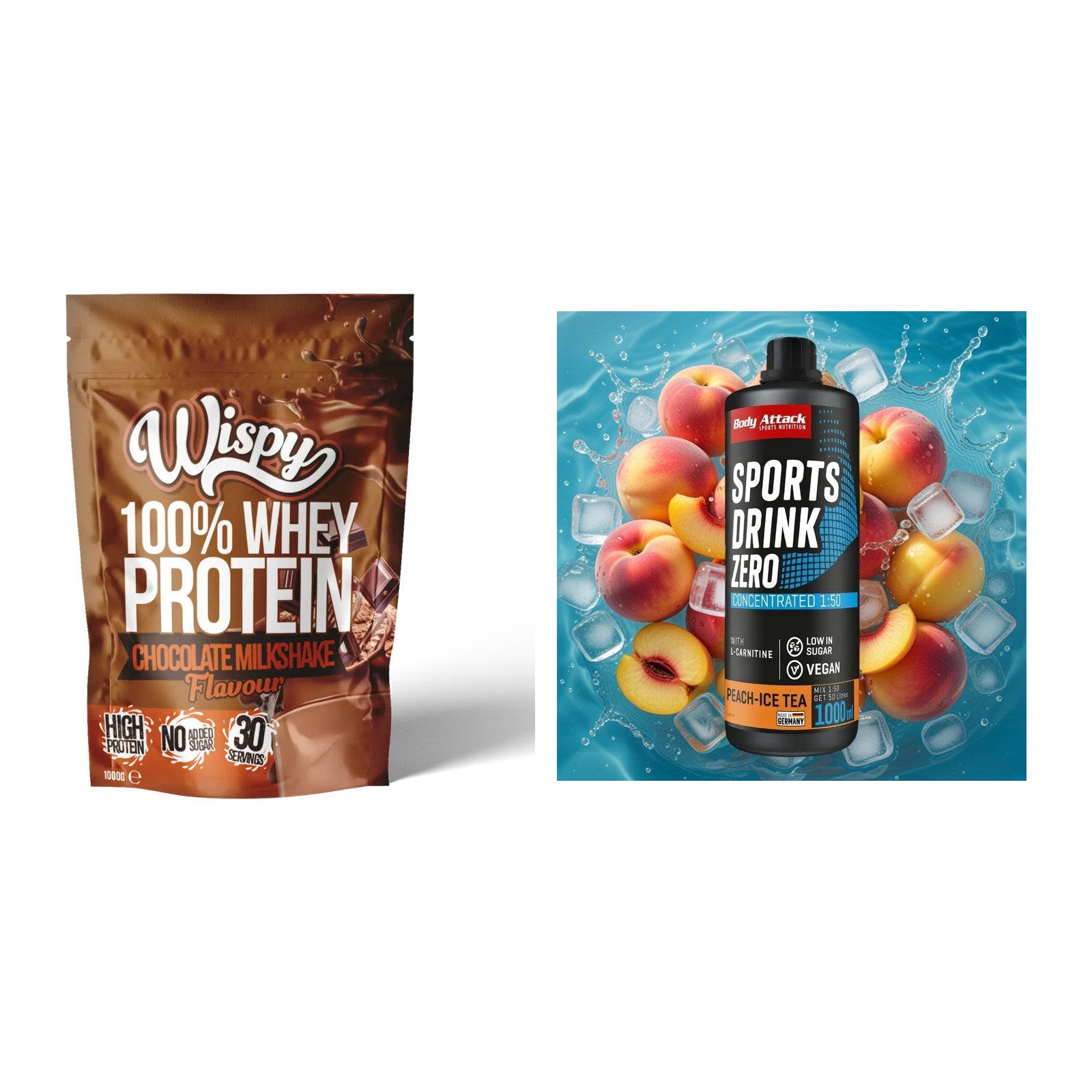 Basis-Set: Wispy Whey 100% + Body Attack Sports Drink Zero – alle enthaltenen Artikel