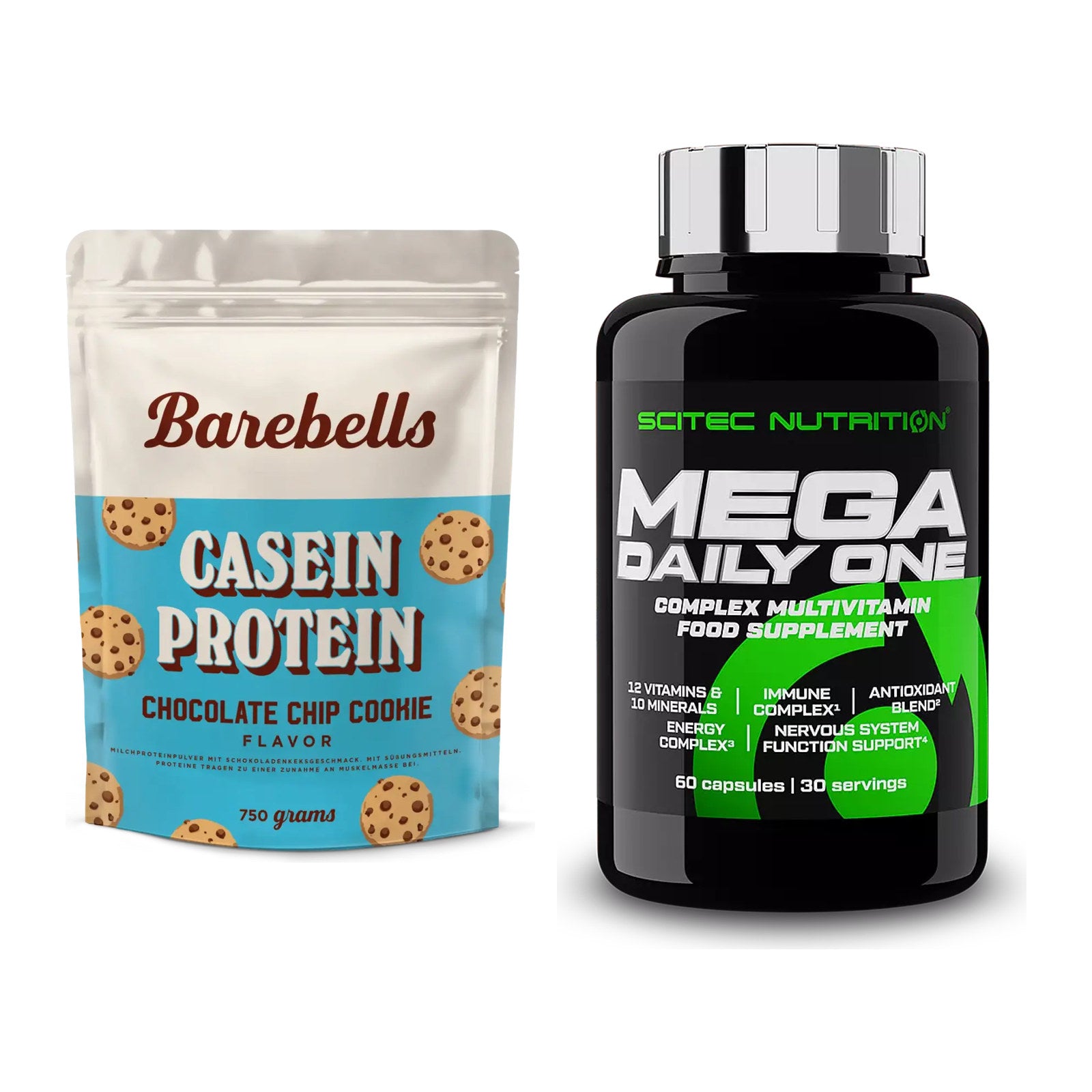 Basis-Set: Barebells Casein Protein + Scitec Mega Daily One Plus – alle enthaltenen Artikel