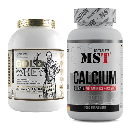Basis-Set: Kevin Levrone Gold Whey + MST Calcium Citrate D3 + K2Vital – alle enthaltenen Artikel