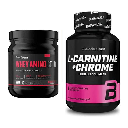 Basis-Set: Body Attack Whey Amino Gold + BioTech L-Carnitine + Chrome – alle enthaltenen Artikel