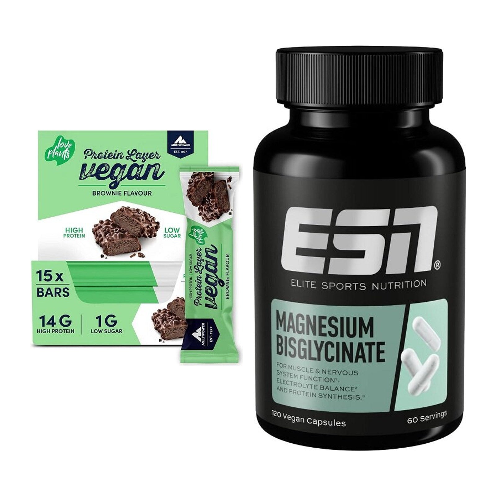 Basis-Set: Multipower Vegan Protein + ESN Magnesium Bisglycinat – alle enthaltenen Artikel