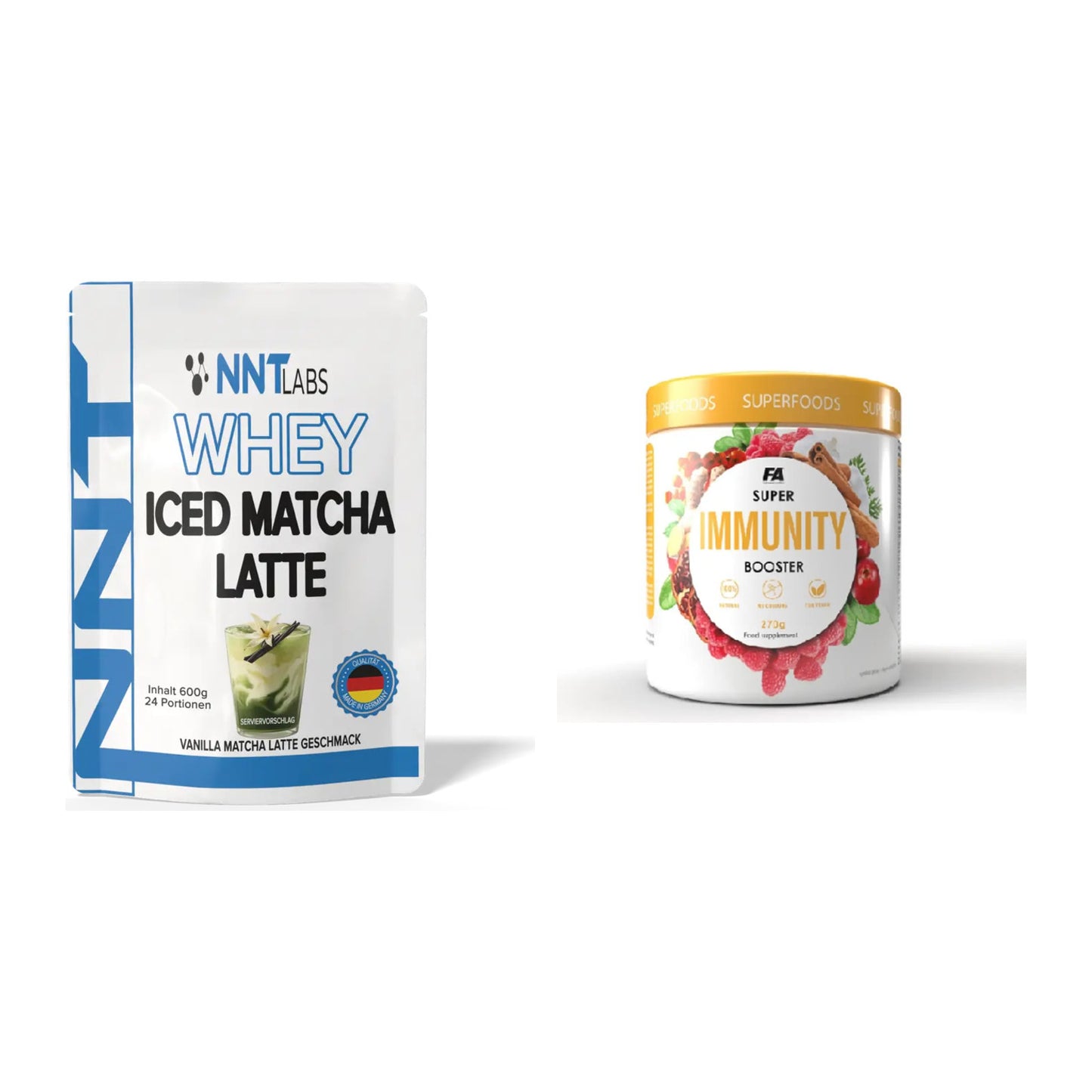 Basis-Set: NNT Whey ICED MATCHA LATTE + FA Nutrition Wellnes Line – alle enthaltenen Artikel