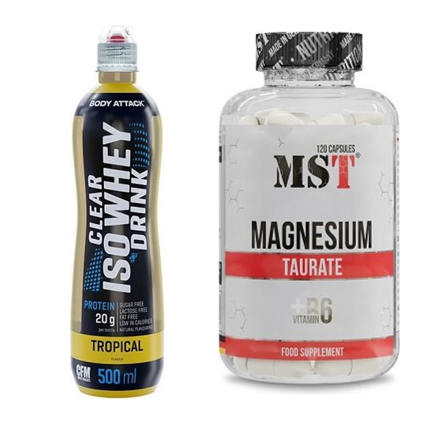Basis-Set: Body Attack Clear Iso Whey Drink + MST Magnesium Taurat – alle enthaltenen Artikel