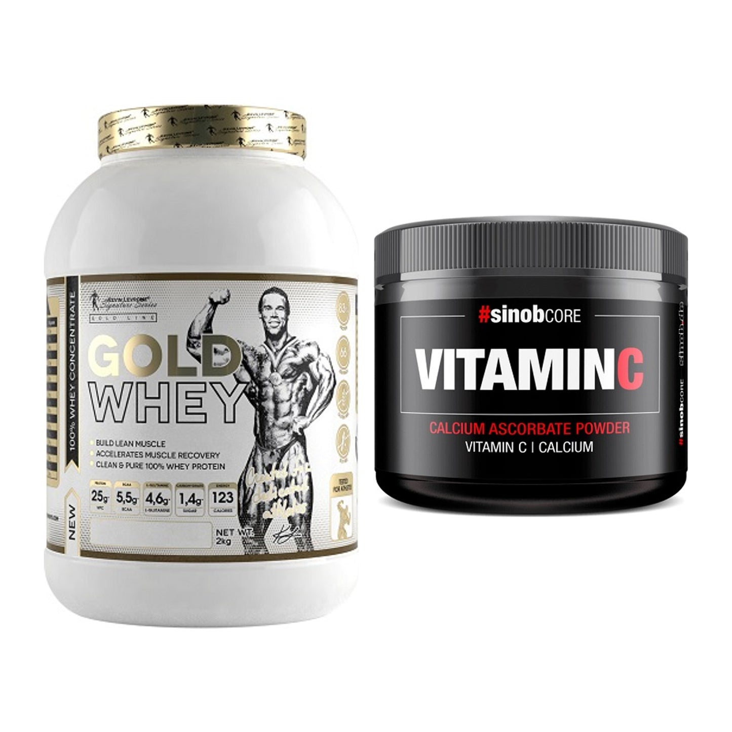 Basis-Set: Kevin Levrone Gold Whey + Sinob Vitamin C Calcium Ascorbate – alle enthaltenen Artikel