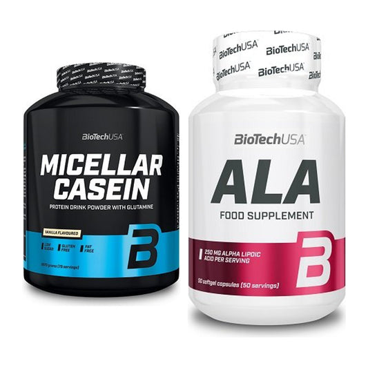 Basis-Set: BioTech Micellar Casein + BioTech ALA alpha lipoic acid – alle enthaltenen Artikel